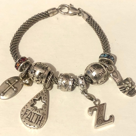 🆕 Brighton Aunt bead in brushed silver with clear crystal accents Retired NWOT - Picture 6 of 6